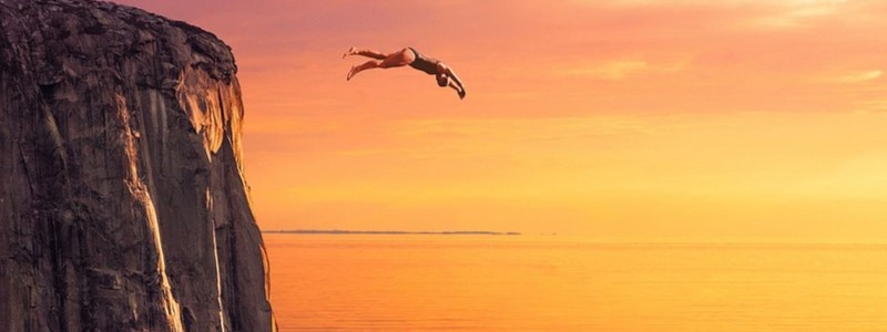 diving off cliff